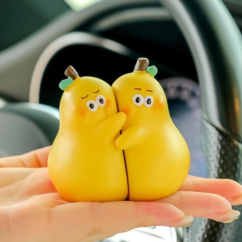 Lovely Couple Decorations Car Interior Ornaments Never Divided Pear Cartoon Doll