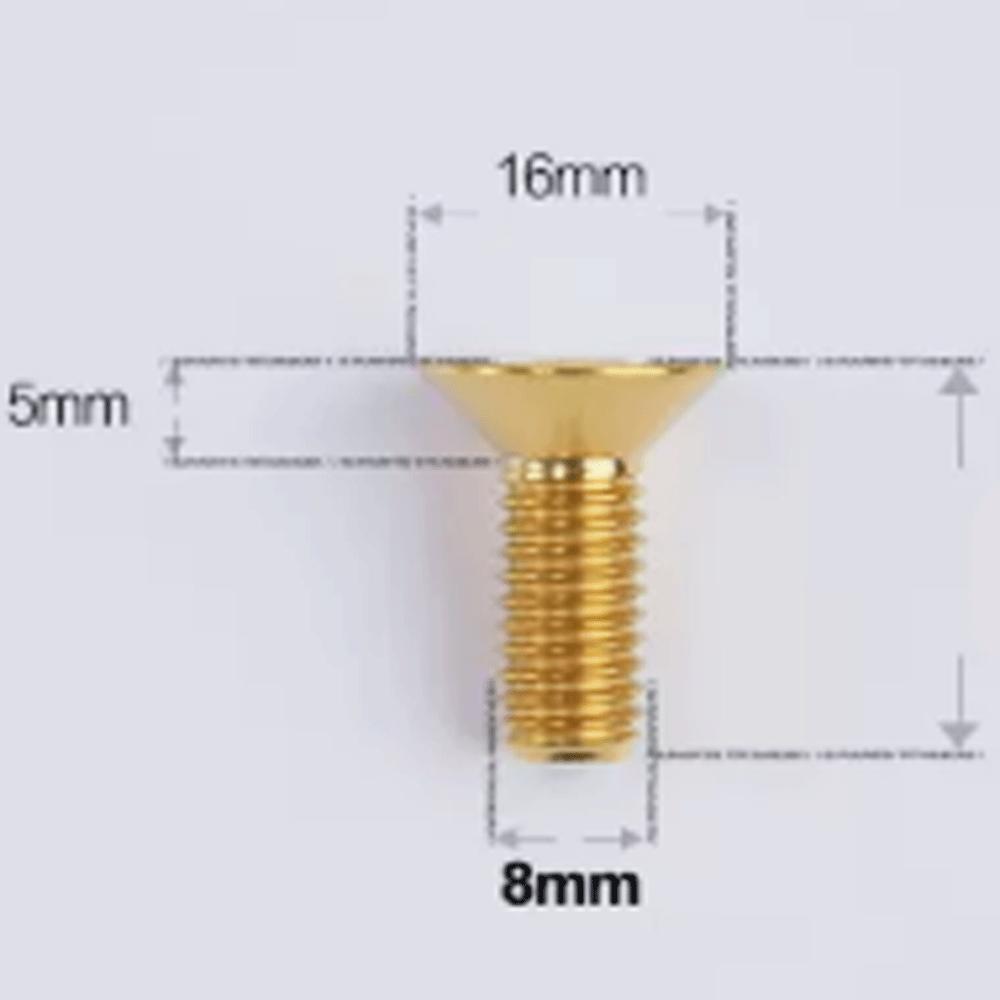 1 PC M8 P1.25mm 20 25 30 35 40 45 50 60mm GR5 Titanium Alloy Countersunk Screw Bolt Flat T40 Torx Head For Motorcycle Bike