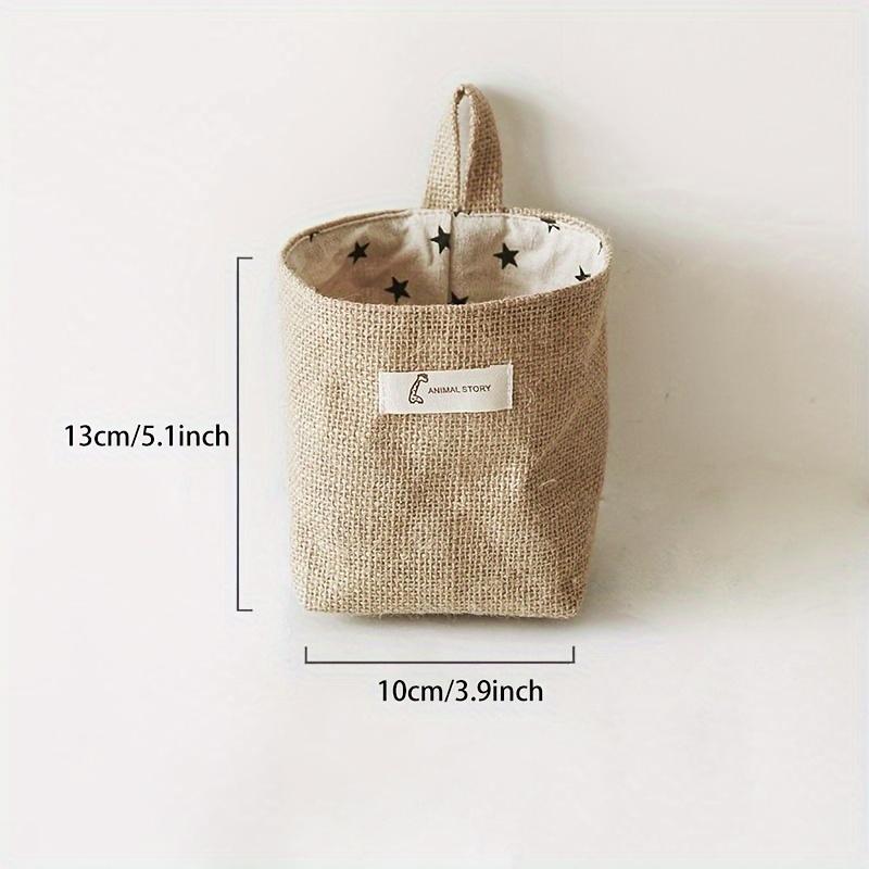 1 Stück Wandmontierte Aufbewahrungstaschen aus Baumwolle und Leinen - Organisieren und Sortieren Sie Ihre Wohnmöbel mit Leichtigkeit