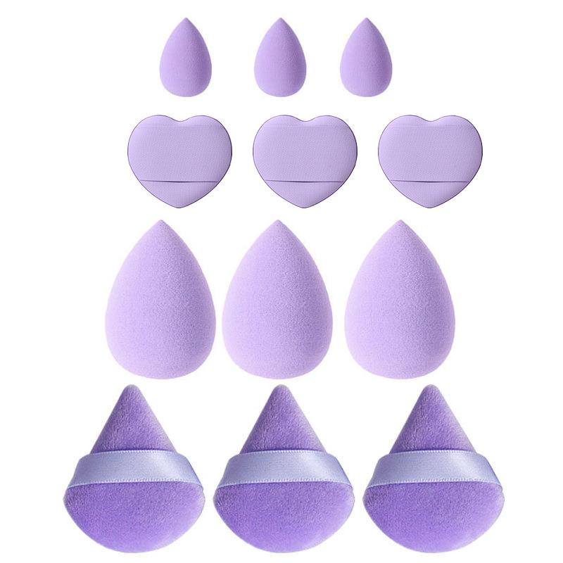 12/9pcs Makeup Sponge Puff Set Triangular Powder Puffs Mini Finger Powder Puffs Cosmetic Foundation Sponges Make Up Accessories