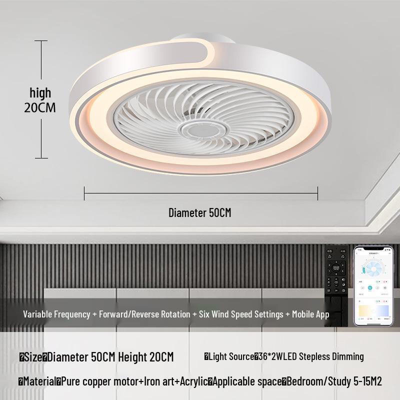 

Потолочный вентилятор с подсветкой - Подвесной светильник для спальни и столовой, Японский и Американский стандарт 220V Dimmable + Remote + APP