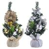 Decorative Mini Christmas Tree with Base PVC Christmas Tree Tabletop Christmas Tree Gold/Red/Silver 20cm