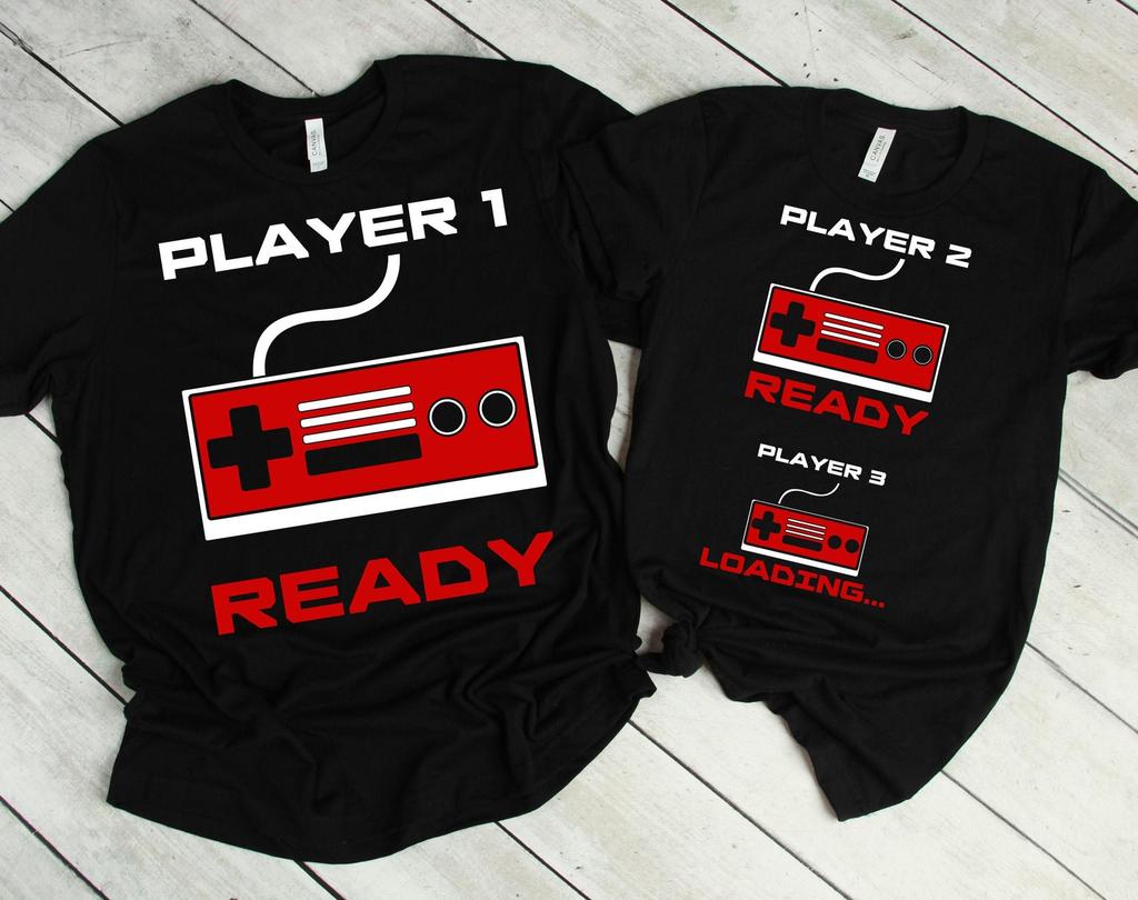 Player 1 Player 2 Shirts, Couple Shirt, Pregnancy Shirt, Funny Couples Shirts, Matching Shirts, Pregnancy Announcement