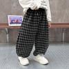 Boys' Korean-Style Loose Plaid Pants - Versatile, Fashionable Spring/Autumn Long Pants for Small To Medium Children (2025)
