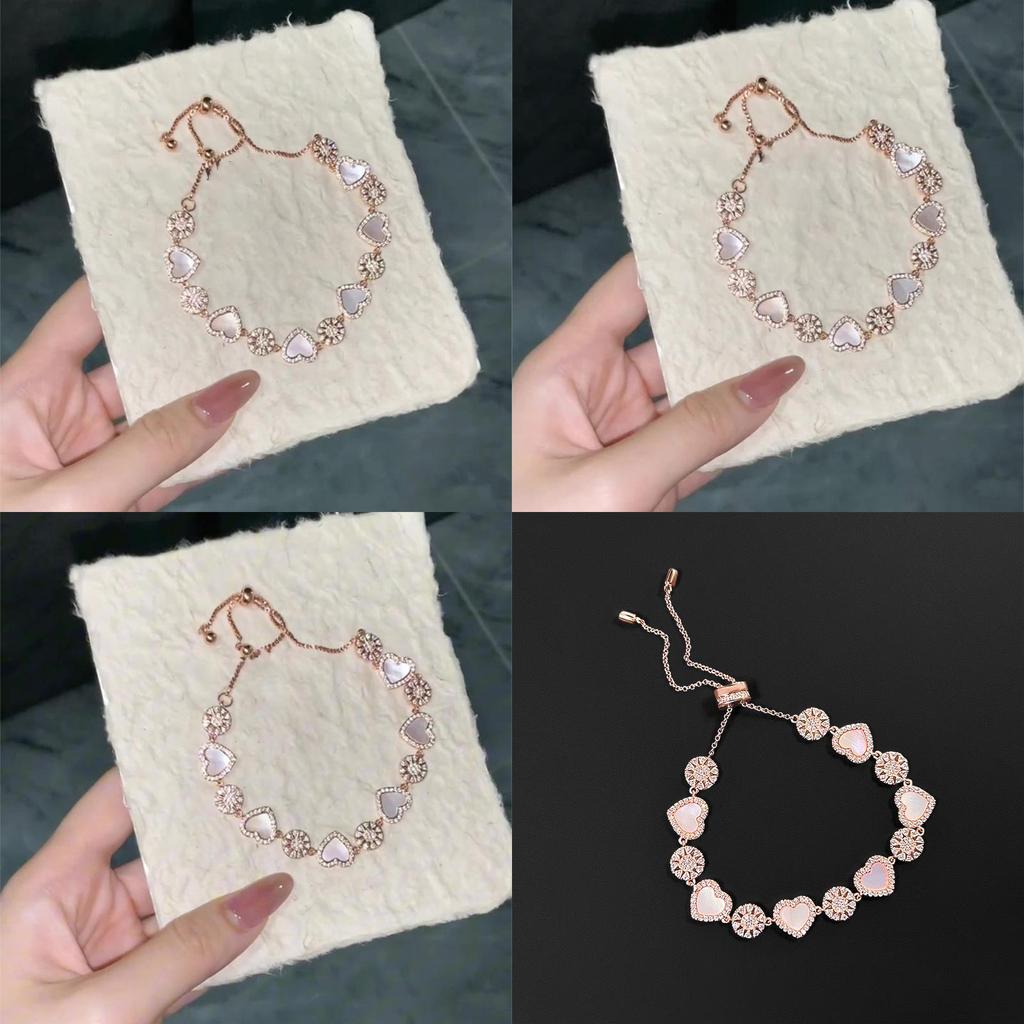 Handcrafted Heart Shape Adjustable Bracelet With Copper Plastic Material For Girls Gift Ideas