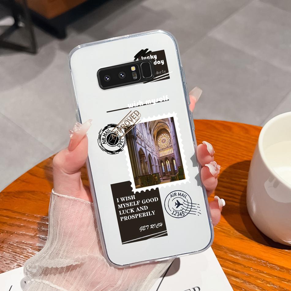 For Samsung Galaxy Note 8 9 20 Phone Cases Creative Soft TPU Silicone Clear Anti Drop Back Cover For Samsung Note8 Note9 Note20