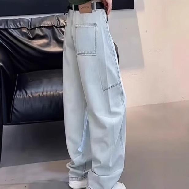 

Women s Light High-Waist Casual Jeans - College Style, Loose Fit Large
