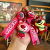 Strawberry Bear Keychain Internet Celebrity Doll Keychain Exquisite Car Children's Day Keychain Ring Toys Anime Cartoon Frind
