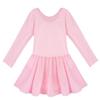 Girls Long Sleeve Ballet Gymnastics Dance Leotard Tutu Dress Performance Dance Costumes
