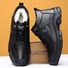 Leather Men's Shoes Winter New Versatile Cotton Shoes Men's Velvet Thickened Warm Dad Shoes One Pedal Old Man Shoes