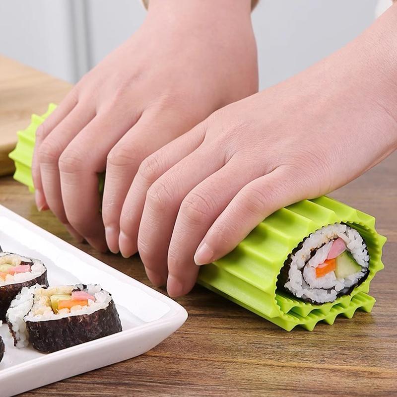 New Silicone Sushi Roller Mats Washable Reusable Sushi Roll Mold Mat DIY Food Rolling Rice Rolling Maker Cake Roll Pad
