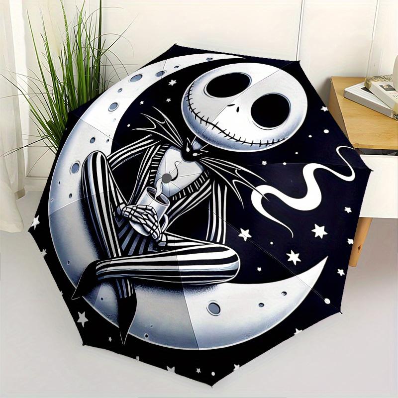 

1 Auto Open Moonlight, Skeleton Themed Colorful 8-rib Portable Umbrella for Men and Women, A Compact Commuting Companion Suitable for Daily