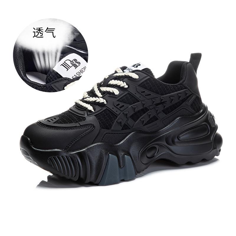 Suction film sole leather dad shoes women's 2025 spring new women's shoes children's versatile platform running sneakers women