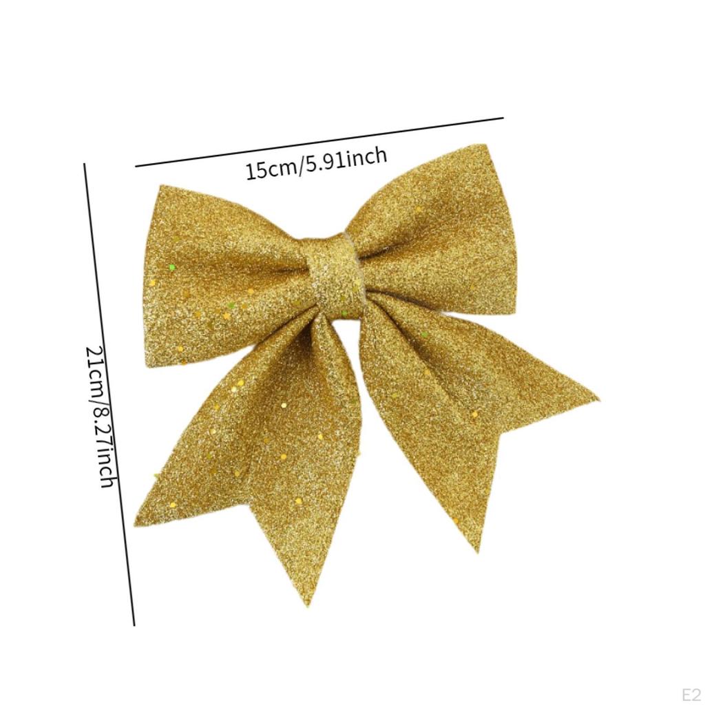 Christmas Bow Decoration Xmas Tree Topper Home Decor Festival Layout Elegant Decorative Bowknot