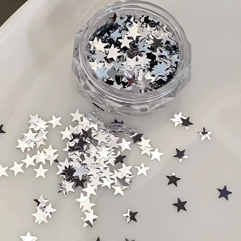 

1Jar Laser Asterism Фольга Хлопья Блестки Украшения Для Ногтей Маникюр Советы Подвески Для Женщин Девочек Diy Аксессуары star