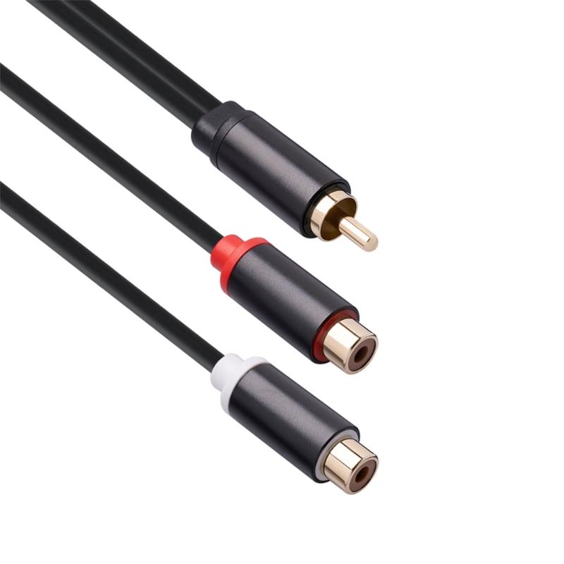 RCA Male To RCA Female Connector Jack Stereo Cable Y Plug 1 To 2 RCA Adapter Audio Aux Socket to Headphone Music