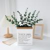 24Pcs Artificial Leaves Realistic Care Easy Simulated Plastic 38cm Eucalyptus Green Plant Branch