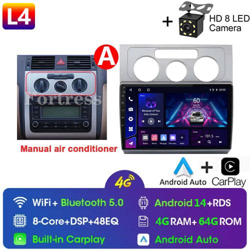 10 inch GPS Navigation Android Auto for Volkswagen Touran 1 2003 - 2010 Car Radio Video Multimedia Player 4G BT Wireless CarPlay