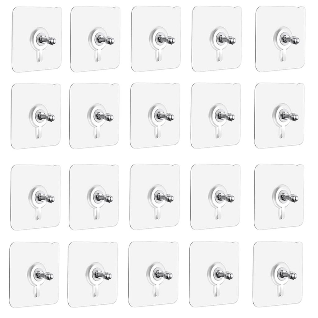 10pcs Heavy Duty Wall Hooks with Traceless Designs Acrylic Wall Hooks with Strong Adhesive for Dorm Rooms & Rental Space