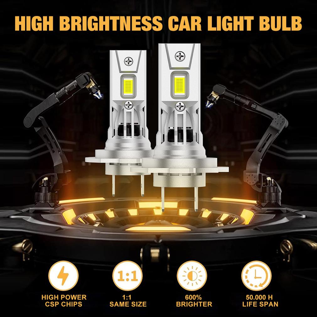 2st 30000LM H7 H8 H11 LED Strålkastarlampor Canbus 9005 HB3 9006 HB4 Led 1:1 Mini Trådlös Lampa 16Core CSP Bilstrålkastare Dimljus Turbo Fläkt 6000K 12V