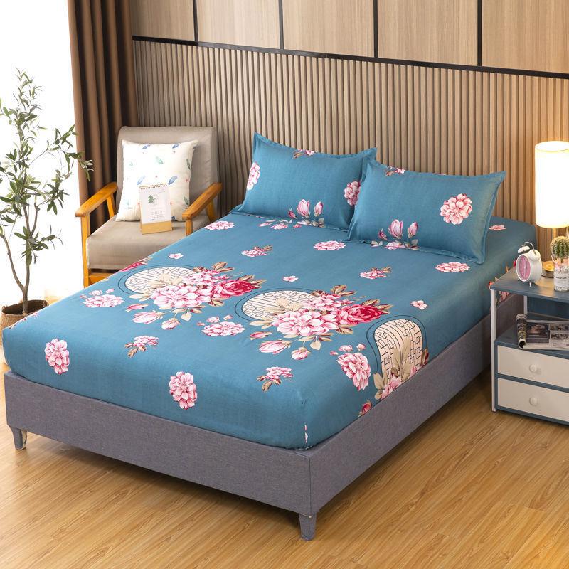 Floral Printed Bed Sheet Washed Bedding for Single and Double Beds