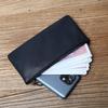 NZPJ Herren Long Wallet aus Leder Oberlederschicht Reißverschluss Ultradünnes Portemonnaie Retro-Trend Handytasche Einfaches Damen Portemonnaie