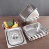 Stainless Steel Canteen Food Basin Rectangular Food Preparation Box Food Storage Box  Commercial