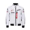 Mens Mesh Motorcycle Riding Jacket Pants Set Breathable Retro Style White Black
