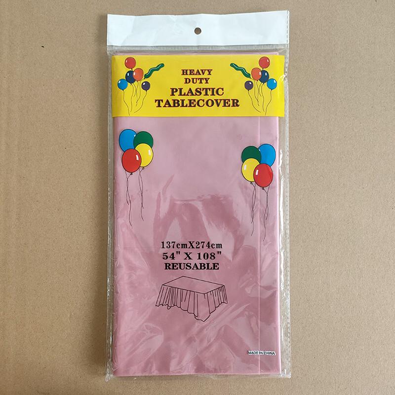 ChuyiBa Disposable Plastic Tablecloth - Bean Paste Pink