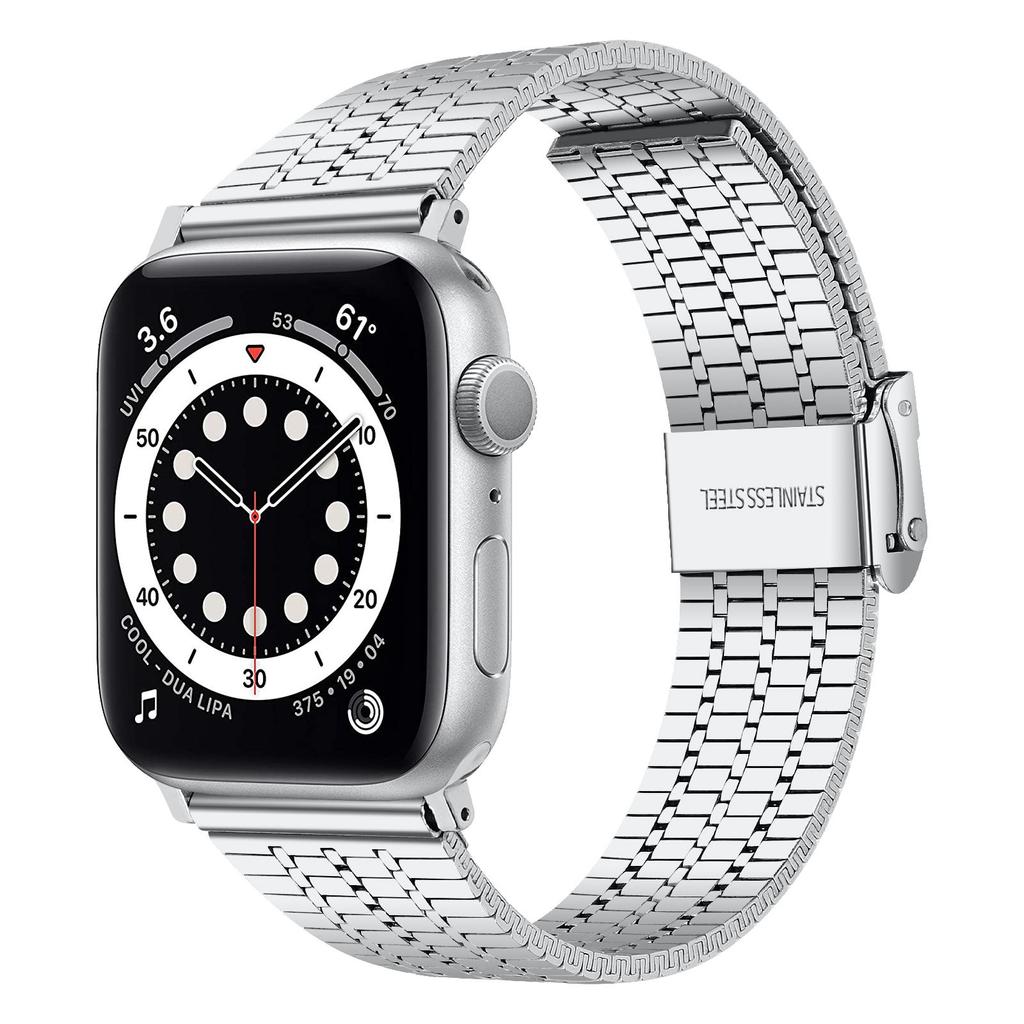 Pasek do zegarka Apple Watch Series 40 mm 42 mm 44 mm 38 mm Luksusowy pasek do zegarka ze stali nierdzewnej do zegarka iWatch Ultra 9 8 7 6 5 4 3 2 1 SE Pasek ze składanym zapięciem 49 mm