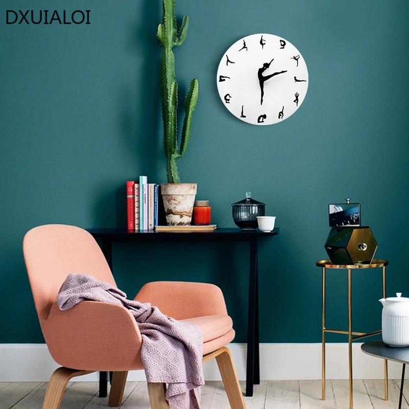 1pcs Clock Ballet Dancer Ballerina Acrobatics Table 30x30cm As a Gift Wall Clock Modern Design Children's Room Decoration