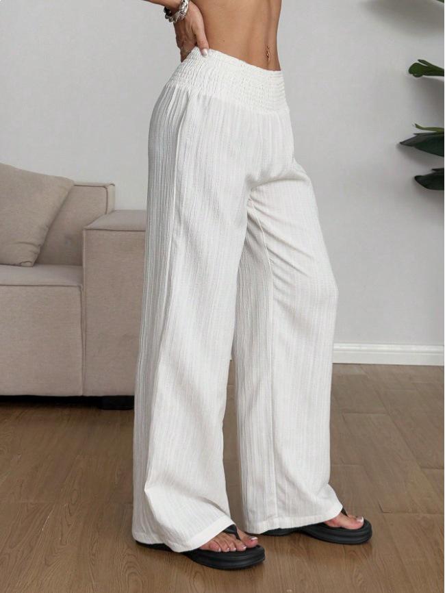 Holiday Style High Waist Wide Leg Elastic Pants