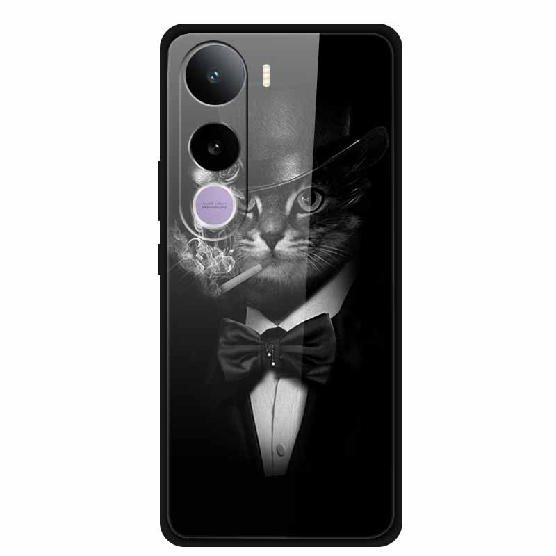 For Vivo Y400 5G Case Y 400 6.67" Animal Wolf Lion Tempered Glass Hard Back Cover For Vivo Y400 2025 Phone Cases Soft Bumper Bag