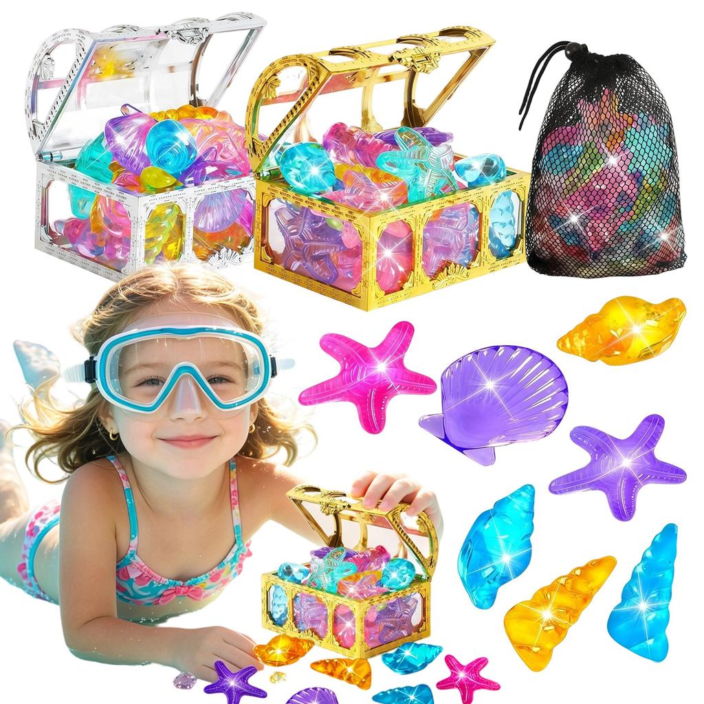 Summer-Appropriate Children's Pool And Diving Pool Toys, Diving Game Treasure Chest Toy Set.