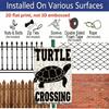 2D Flat - 1pc Vintage Turtle Crossing Aluminum Sign - Funny Wildlife Warning Art, 8 * 12 Inches. Backyard Garden & Fence Decor, Turtle Pond & Water