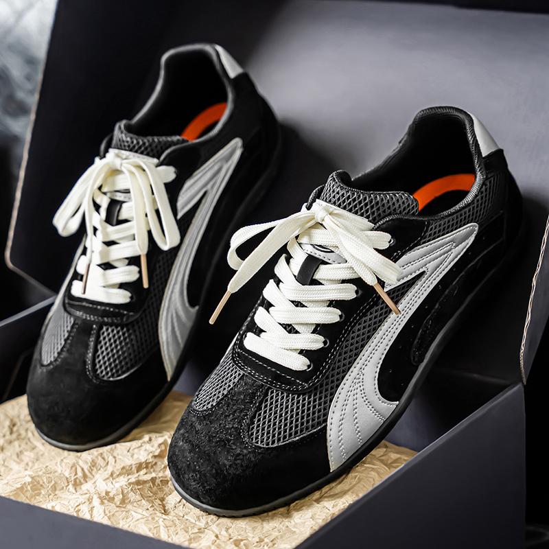 

Men s shoes mesh breathable casual sports shoes German training shoes high quality driving shoes 44 синій