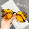 8906 Trendy Korean Sunglasses with Metal Nose Pads, Transparent Large Frame, Slimming Design, Anti-Ultraviolet Protection