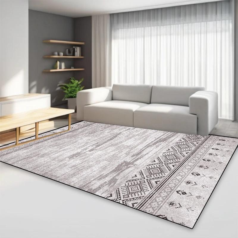 Light Gray Retro Style Carpet Living Room Minimalism Home Decoration Large Area Rugs Cloakroom Lounge Non-slip Entrance Door Mat
