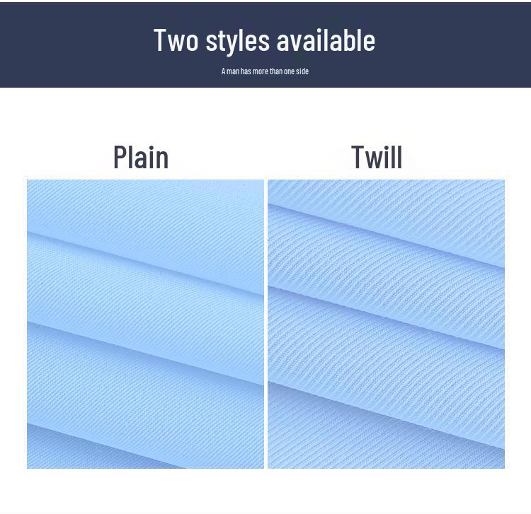 Men's Blue Long-Sleeve Business Shirt - Spring/Autumn Professional Workwear with Pocket Style