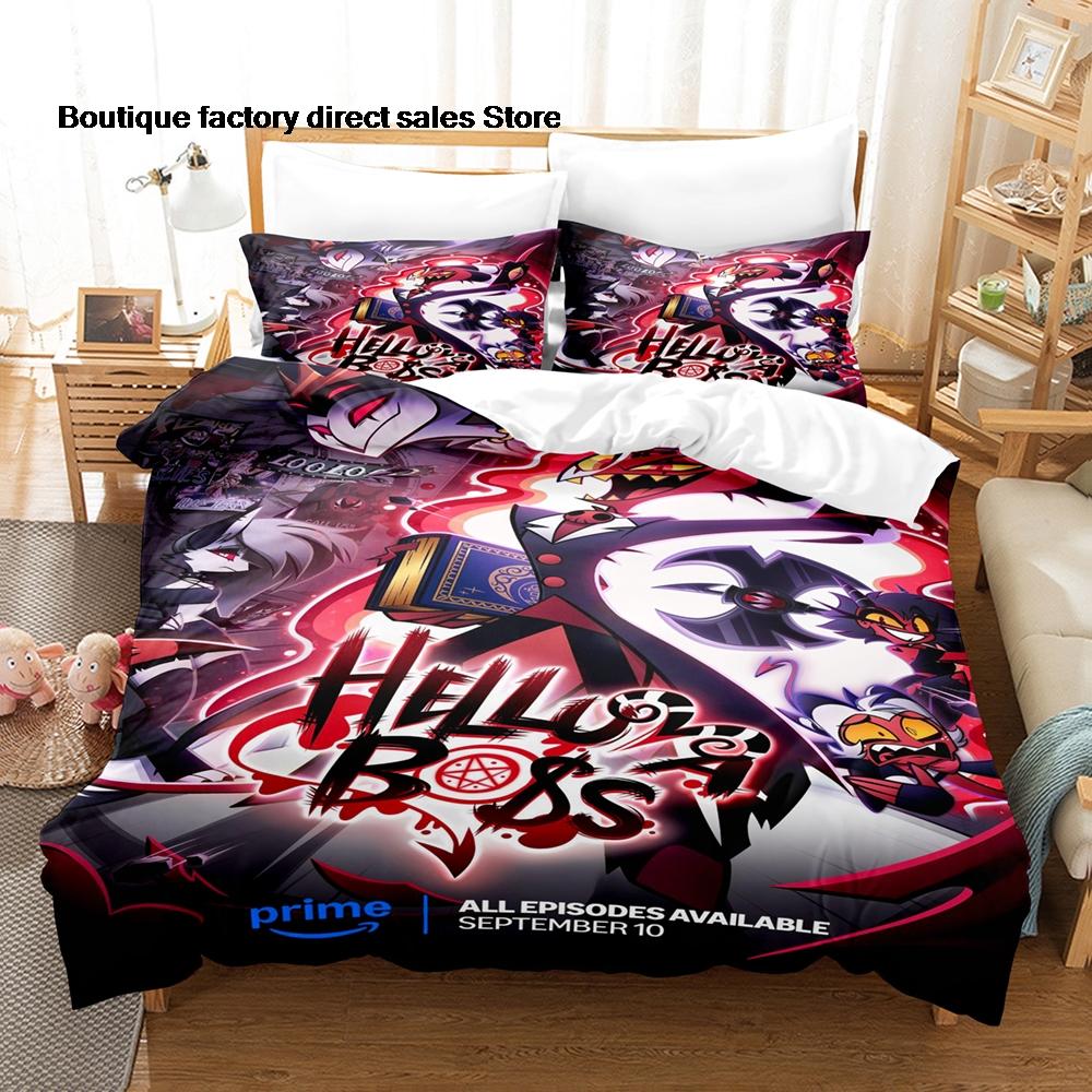 Anime Print Duvet Cover All Sizes Customizable for Fans BedroomHotHazbin Hotel Charlie Bedding Set 3PCS