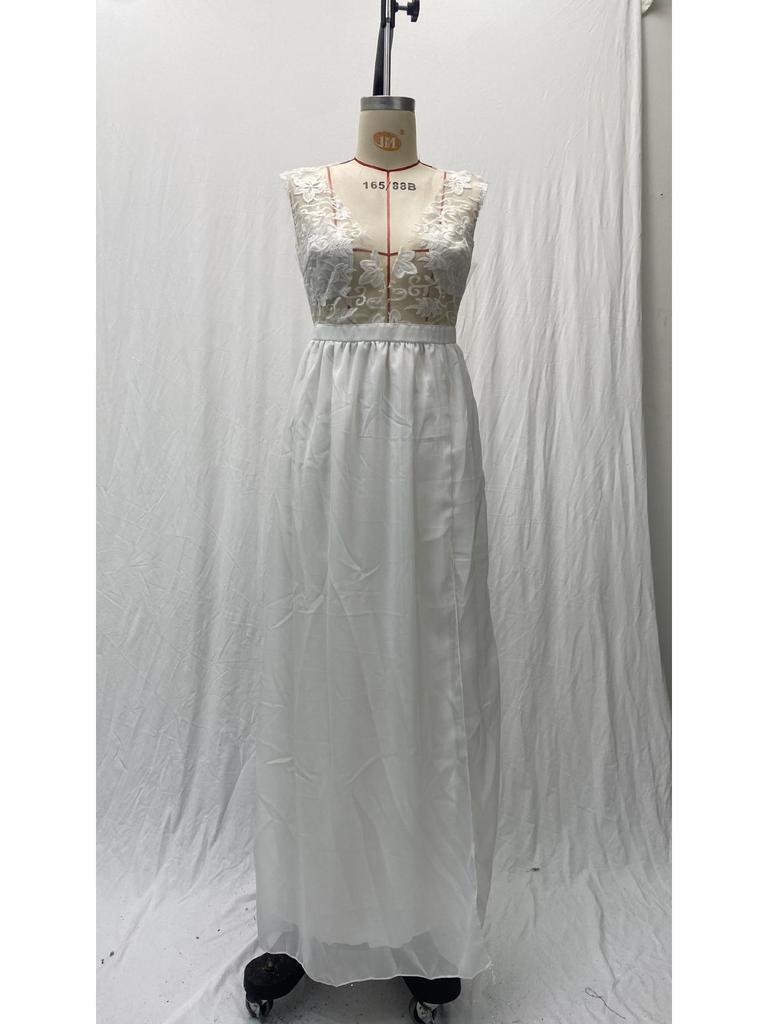 Cross-Border New Style European & American Lace Slit Wedding & Evening Gown, Sexy Long Skirt 2025