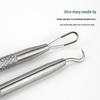 Stainless Steel Blackhead Remover Dual-Ended Acne Tool with Textured Head for Extracting Pimples and Comedones.