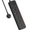UK Socket Extension Cord with PD30W Fast Charging & Independent Switch Control, 5-Hole Overload Protection