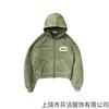New Unisex Top with Fleece-Lined Vintage Street Style Lettered Print Hooded Cardigan Jacket