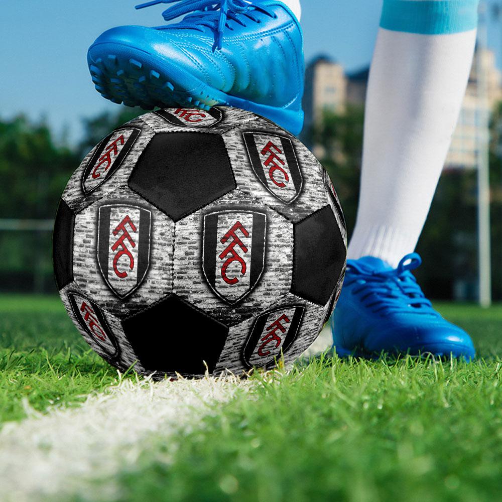 Fulham FC Size 5 Soccer Ball, Machine-Stitched PVC, Durable & High Bounce, All Ages Fit, Fan Merchandise, Matches & Outdoor Use.