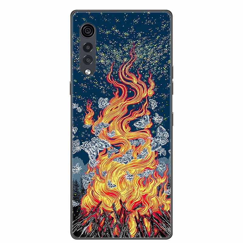 For LG Velvet Luxury Phone Case Black Soft Silicone TPU Back Cover for LGVelvet 5G Funda LMG910EMW Protector Capa Cartoon Coque