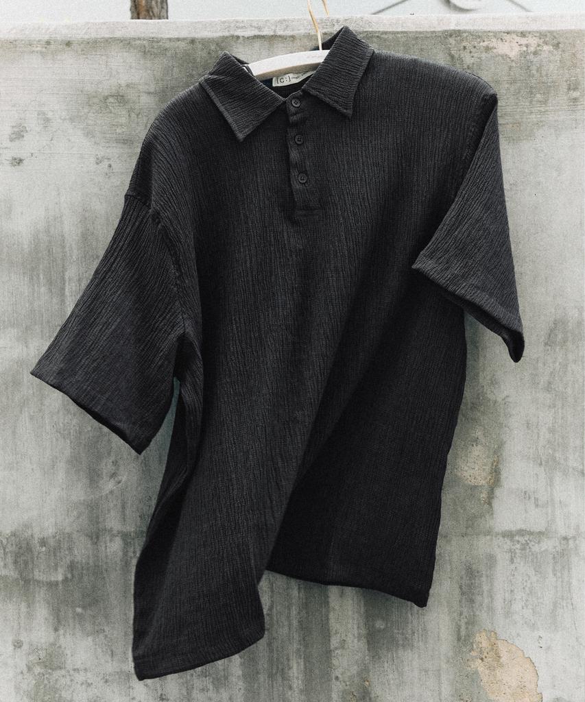 CONNECT KINLOCH Wish & Wear Seersucker Polo Shirt (Grey)