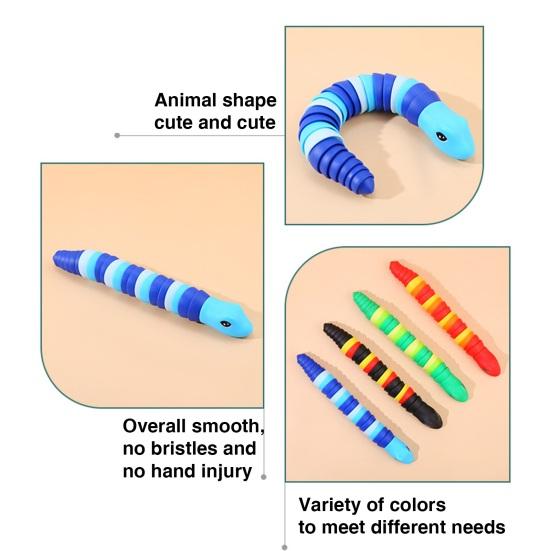 Jucărie Fidget Flexibilă Amuzant Educațional Portabil Reducerea stresului Decompresie Copii Adulti Șarpe Senzorial