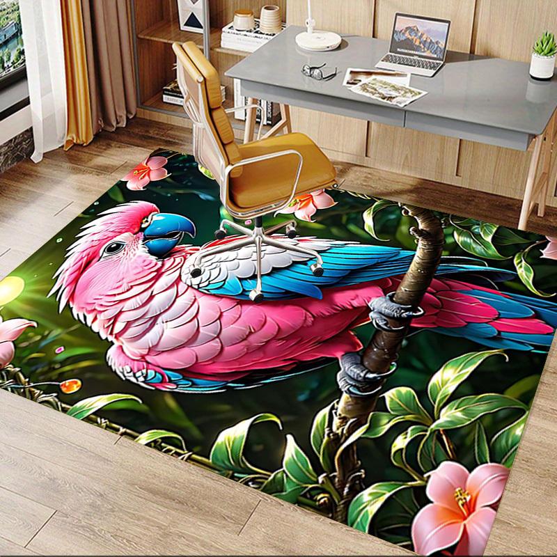 1PC parrot, jungle Extra Large Non Slip Floor carpet, Office, family, Studio   Large Area Rug Indoor Rugs, Bold Statement Piece