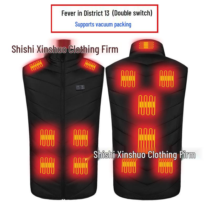 Men's Dual Control USB Heated Vest - 11 Zone, 3 Temperature Settings for Winter